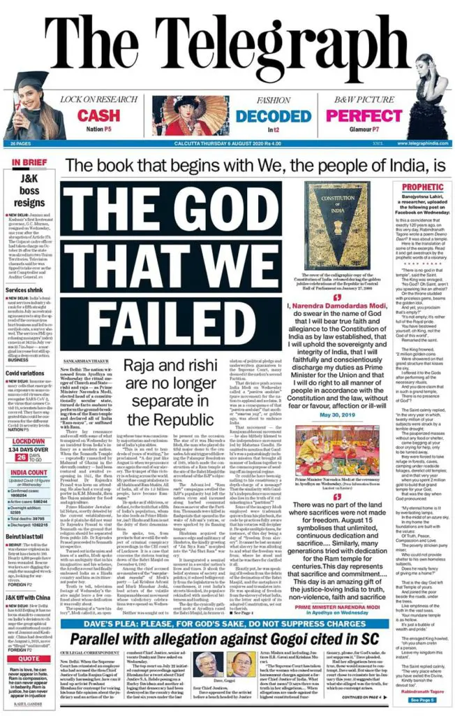 The Telegraph on Ram Mandir Opening