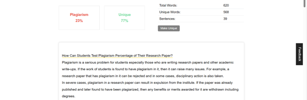 How Can Students Test Plagiarism Percentage of Their Research Paper?